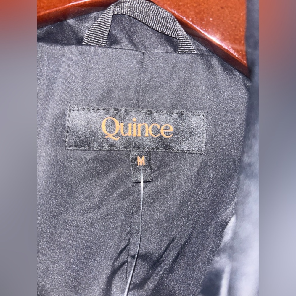 Quince Featherless Quilted Long Puffer Jacket Black Medium Preppy Minimalist - Picture 14 of 16